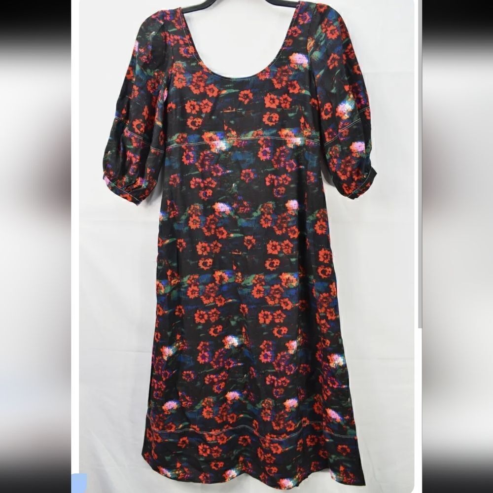 Rachel Comey Women's Floral Print  3/4  Puff Sleeve Dress,NWT Size 4